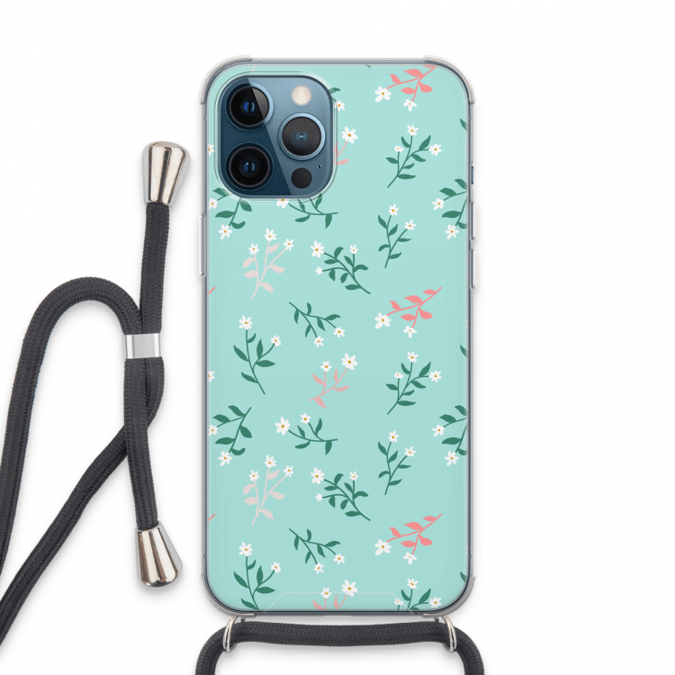 Small white flowers: iPhone 13 Pro Max Transparant Hoesje met koord