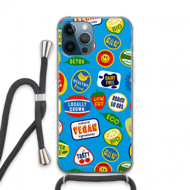 Fruitsticker: iPhone 13 Pro Max Transparant Hoesje met koord