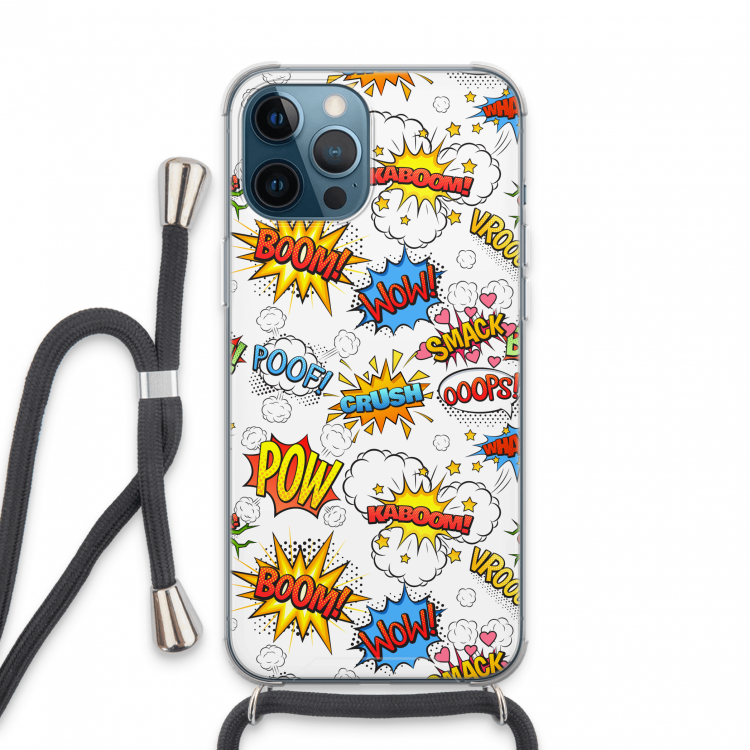 Pow Smack: iPhone 13 Pro Max Transparant Hoesje met koord