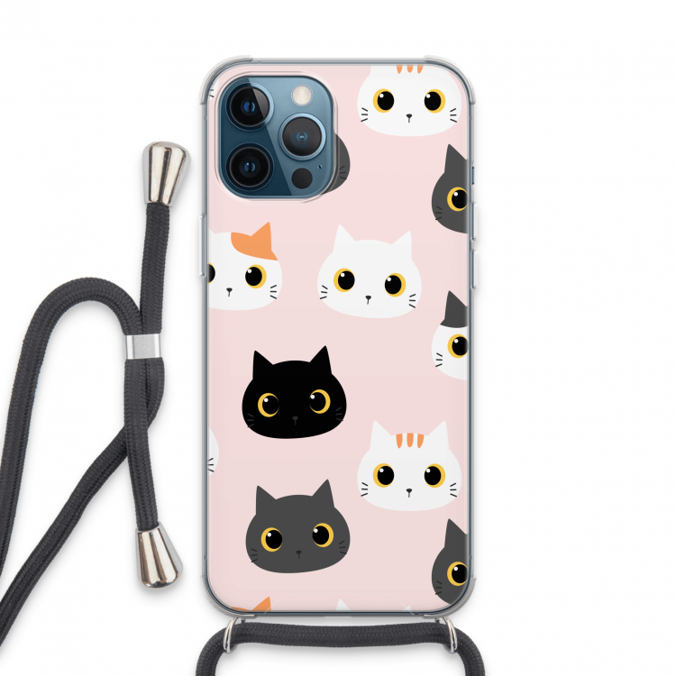 Katten: iPhone 13 Pro Max Transparant Hoesje met koord