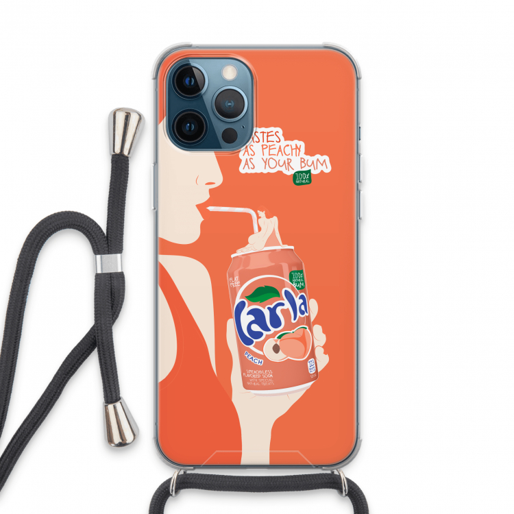 Peach please!: iPhone 13 Pro Max Transparant Hoesje met koord