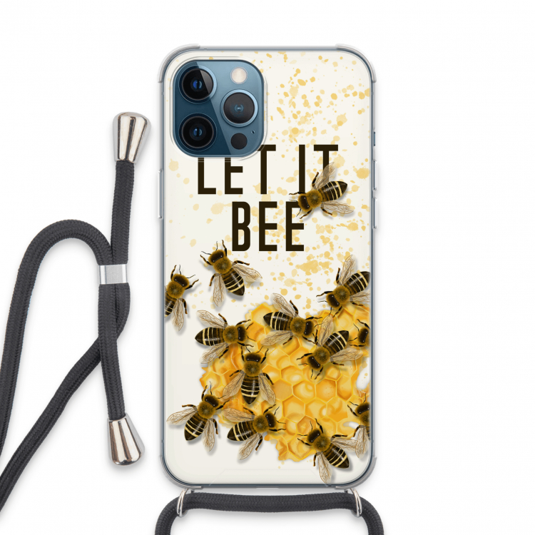 Let it bee: iPhone 13 Pro Max Transparant Hoesje met koord