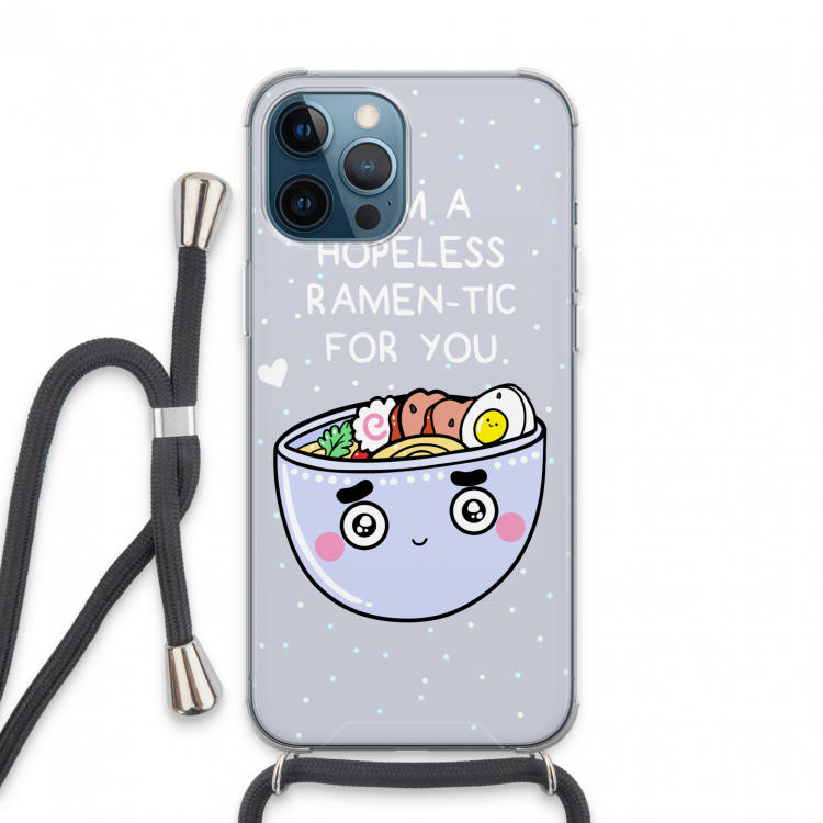 I'm A Hopeless Ramen-Tic For You: iPhone 13 Pro Max Transparant Hoesje met koord