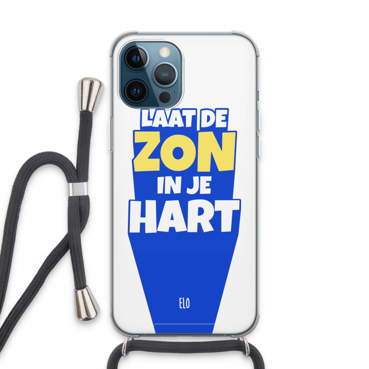 Laat de zon in je hart: iPhone 13 Pro Max Transparant Hoesje met koord