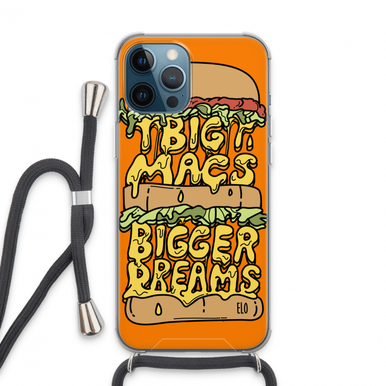 Big Macs Bigger Dreams: iPhone 13 Pro Max Transparant Hoesje met koord