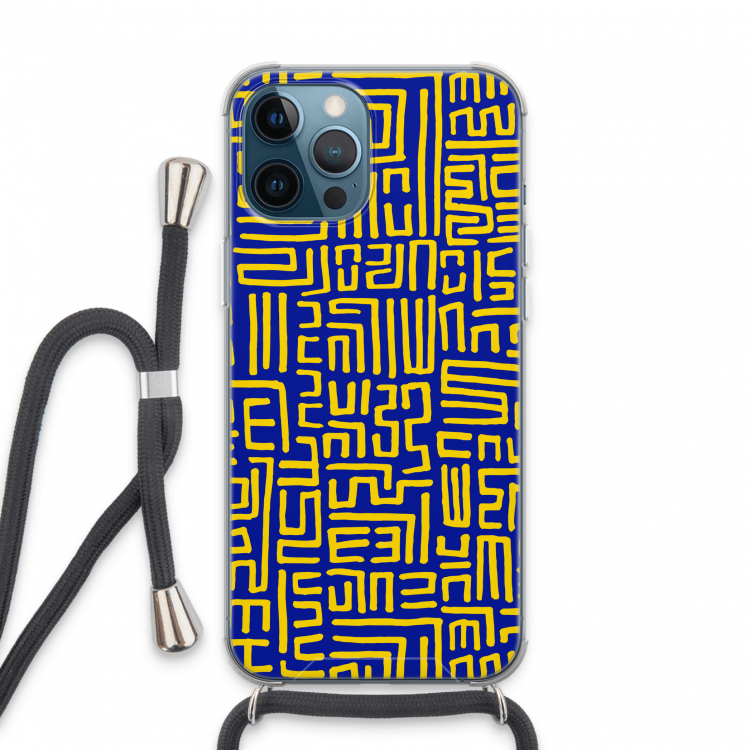 Majorelle Blue Print: iPhone 13 Pro Max Transparant Hoesje met koord