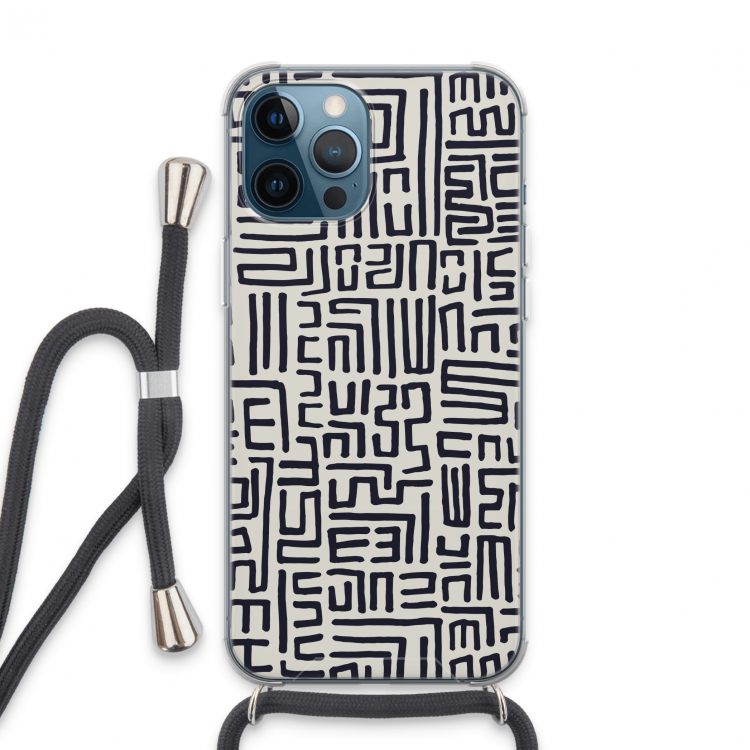 Moroccan Print: iPhone 13 Pro Max Transparant Hoesje met koord