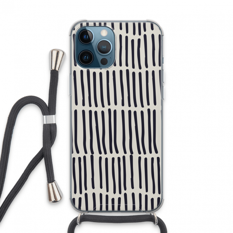 Moroccan stripes: iPhone 13 Pro Max Transparant Hoesje met koord
