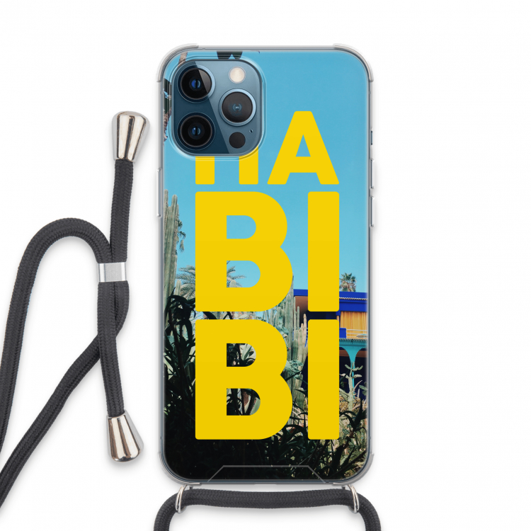 Habibi Majorelle : iPhone 13 Pro Max Transparant Hoesje met koord