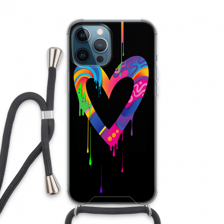 Melts My Heart: iPhone 13 Pro Max Transparant Hoesje met koord