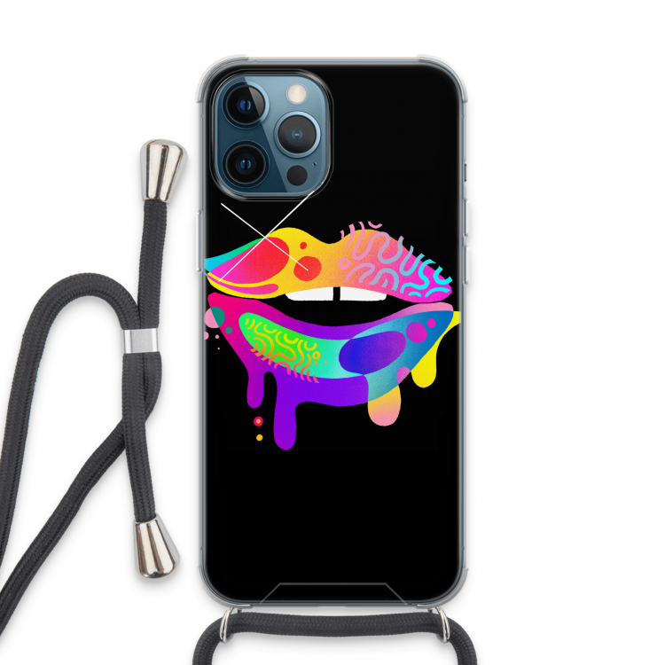 Lip Palette: iPhone 13 Pro Max Transparant Hoesje met koord