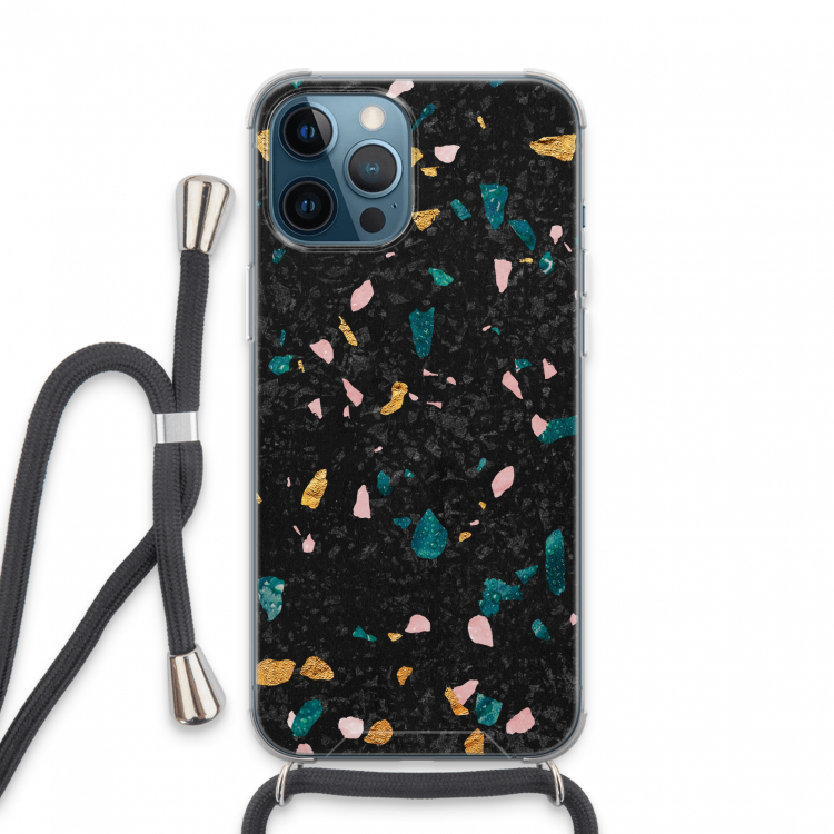 Terrazzo N°10: iPhone 13 Pro Max Transparant Hoesje met koord