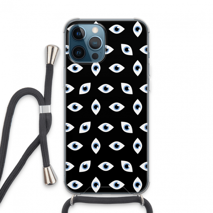 Eyes pattern: iPhone 13 Pro Max Transparant Hoesje met koord