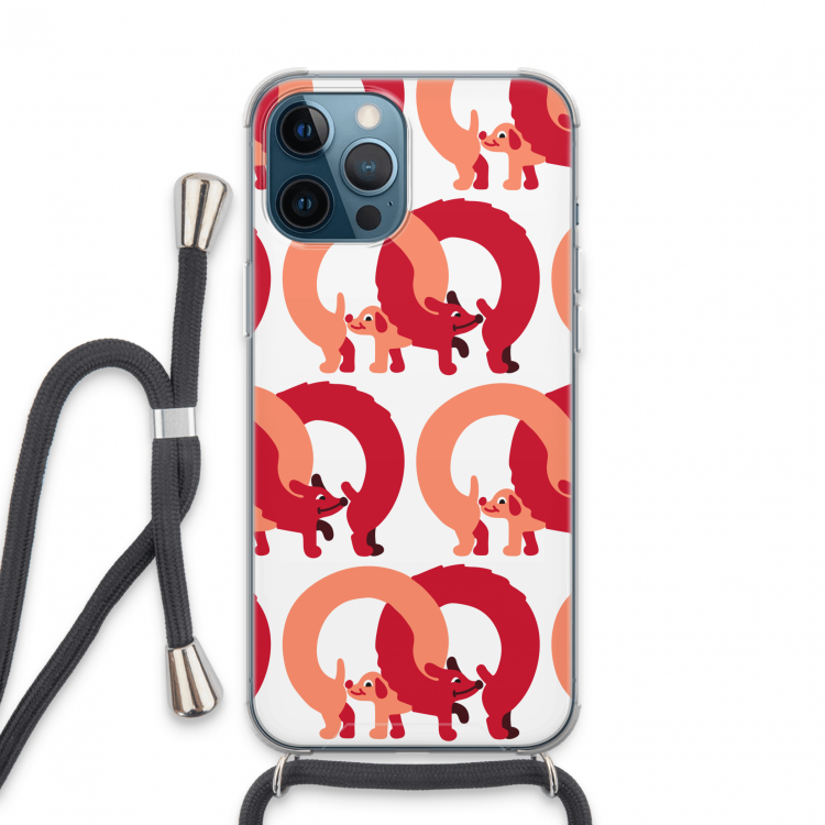 Dogs: iPhone 13 Pro Max Transparant Hoesje met koord