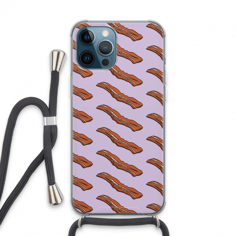 Bacon to my eggs #2: iPhone 13 Pro Max Transparant Hoesje met koord