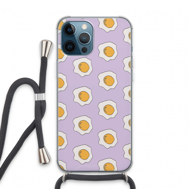Bacon to my eggs #1: iPhone 13 Pro Max Transparant Hoesje met koord