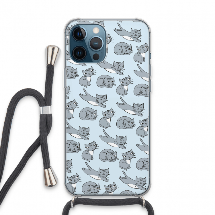 Poezen: iPhone 13 Pro Max Transparant Hoesje met koord