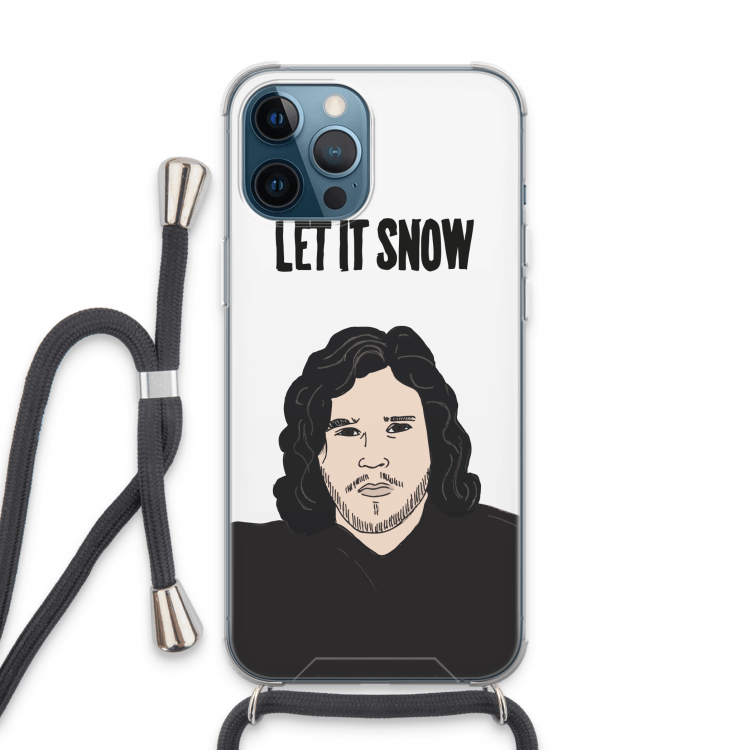 Let It Snow: iPhone 13 Pro Max Transparant Hoesje met koord