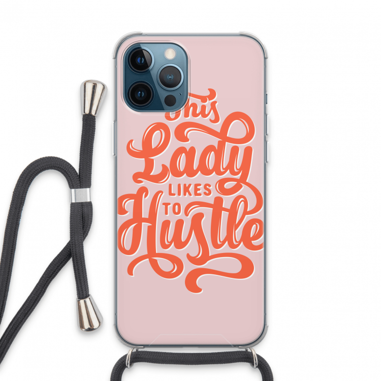 Hustle Lady: iPhone 13 Pro Max Transparant Hoesje met koord
