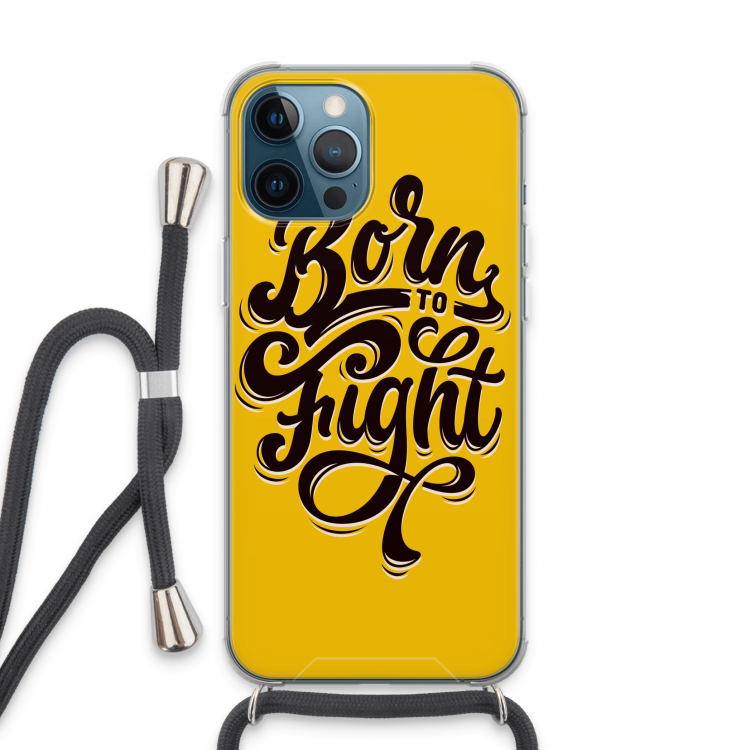 Born to Fight: iPhone 13 Pro Max Transparant Hoesje met koord