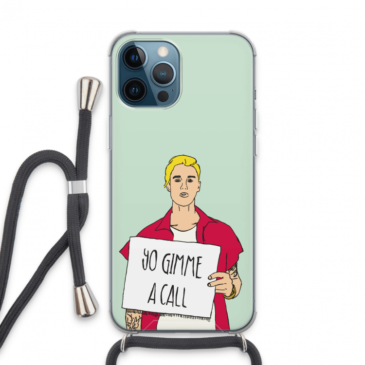 Gimme a call: iPhone 13 Pro Max Transparant Hoesje met koord