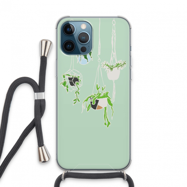Hang In There: iPhone 13 Pro Max Transparant Hoesje met koord