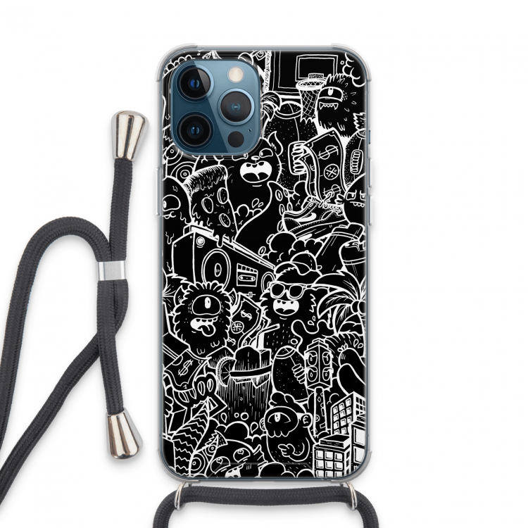 Vexx Black City : iPhone 13 Pro Max Transparant Hoesje met koord