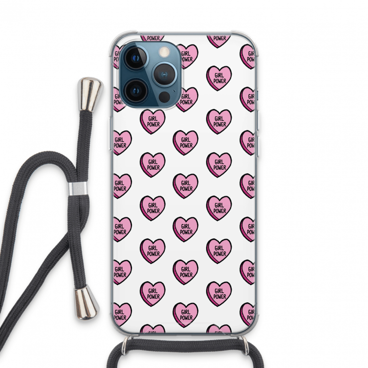 GIRL POWER: iPhone 13 Pro Max Transparant Hoesje met koord