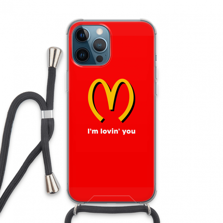 I'm lovin' you: iPhone 13 Pro Max Transparant Hoesje met koord