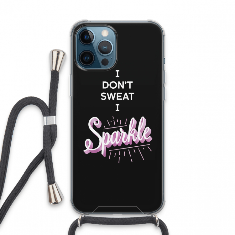 Sparkle quote: iPhone 13 Pro Max Transparant Hoesje met koord
