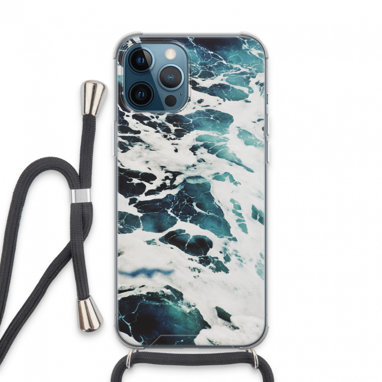 Golven: iPhone 13 Pro Max Transparant Hoesje met koord