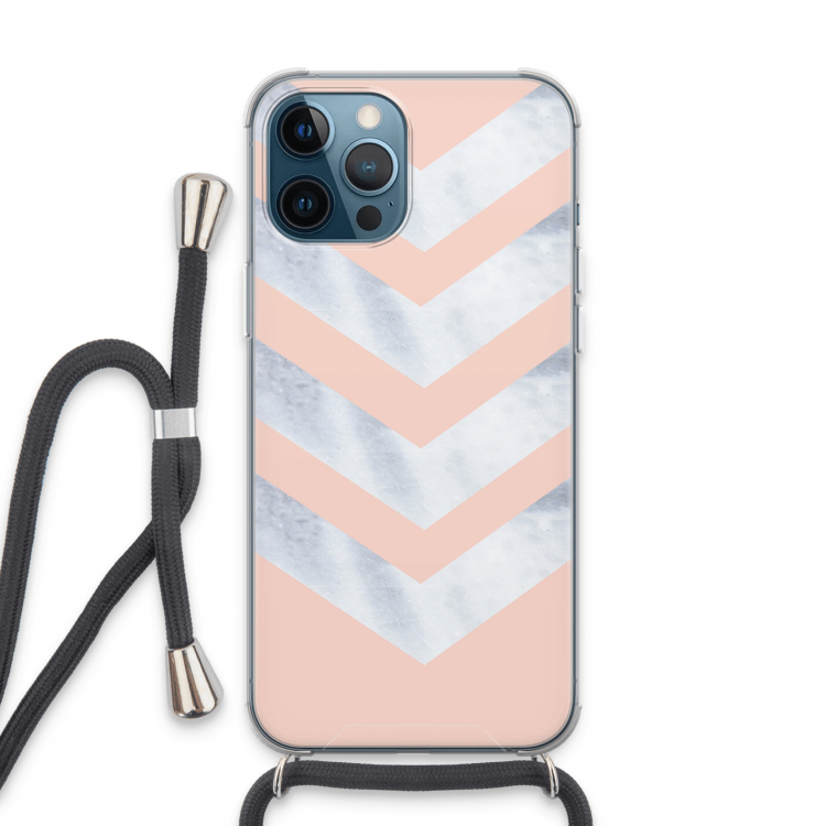 Marmeren pijlen: iPhone 13 Pro Max Transparant Hoesje met koord