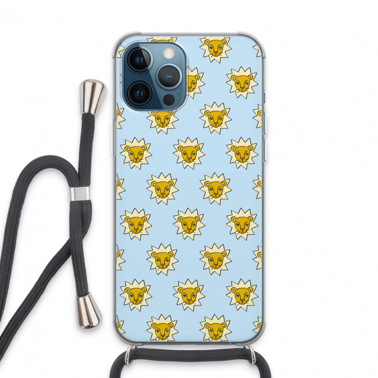 Leeuwenkoppen: iPhone 13 Pro Max Transparant Hoesje met koord