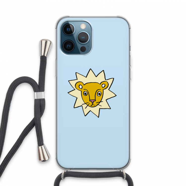 Kleine leeuw: iPhone 13 Pro Max Transparant Hoesje met koord