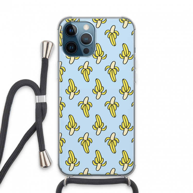 Bananas: iPhone 13 Pro Max Transparant Hoesje met koord