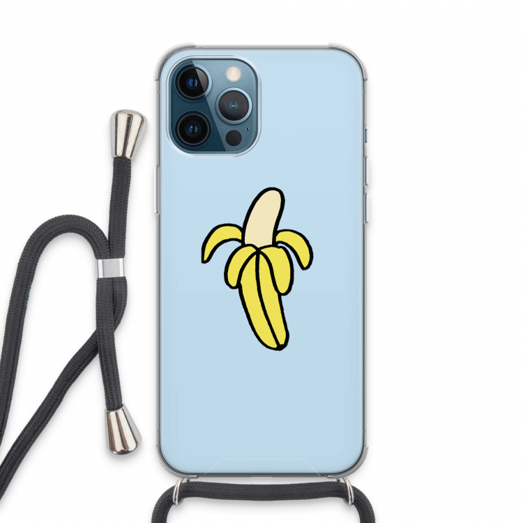 Banana: iPhone 13 Pro Max Transparant Hoesje met koord
