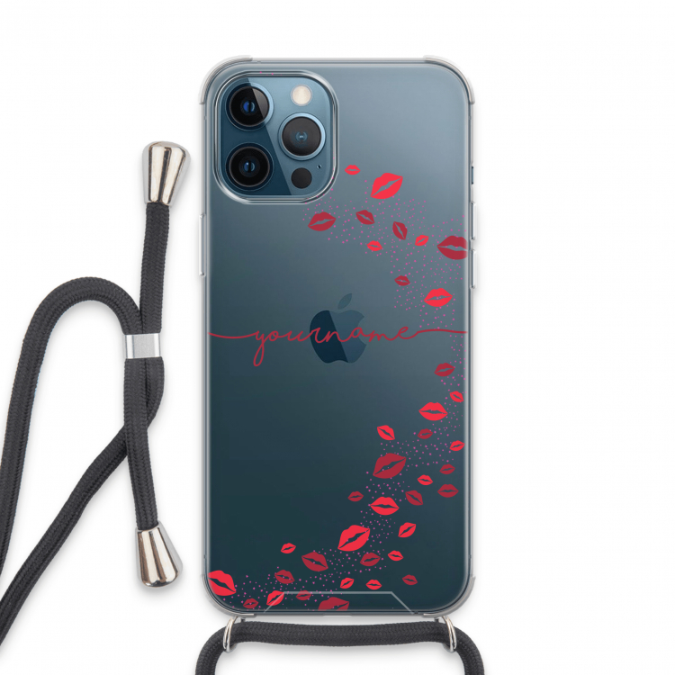 Kusjes: iPhone 13 Pro Max Transparant Hoesje met koord