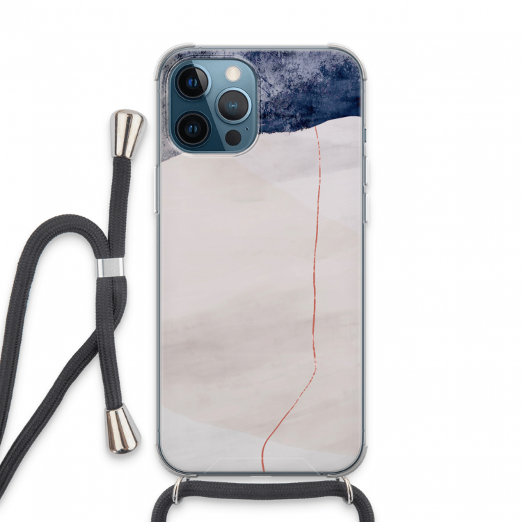 Stone White: iPhone 13 Pro Max Transparant Hoesje met koord