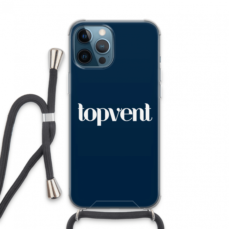 Topvent Navy: iPhone 13 Pro Max Transparant Hoesje met koord