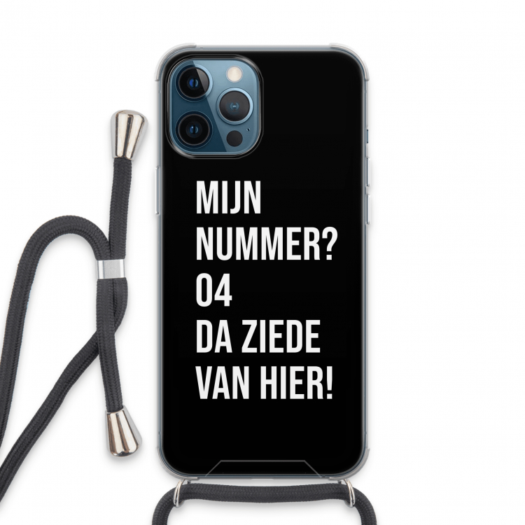 Da ziede van hier - Zwart: iPhone 13 Pro Max Transparant Hoesje met koord