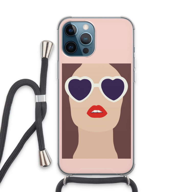 Red lips: iPhone 13 Pro Max Transparant Hoesje met koord