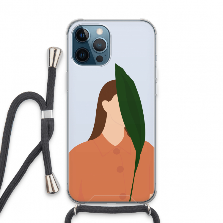 Leaf: iPhone 13 Pro Max Transparant Hoesje met koord
