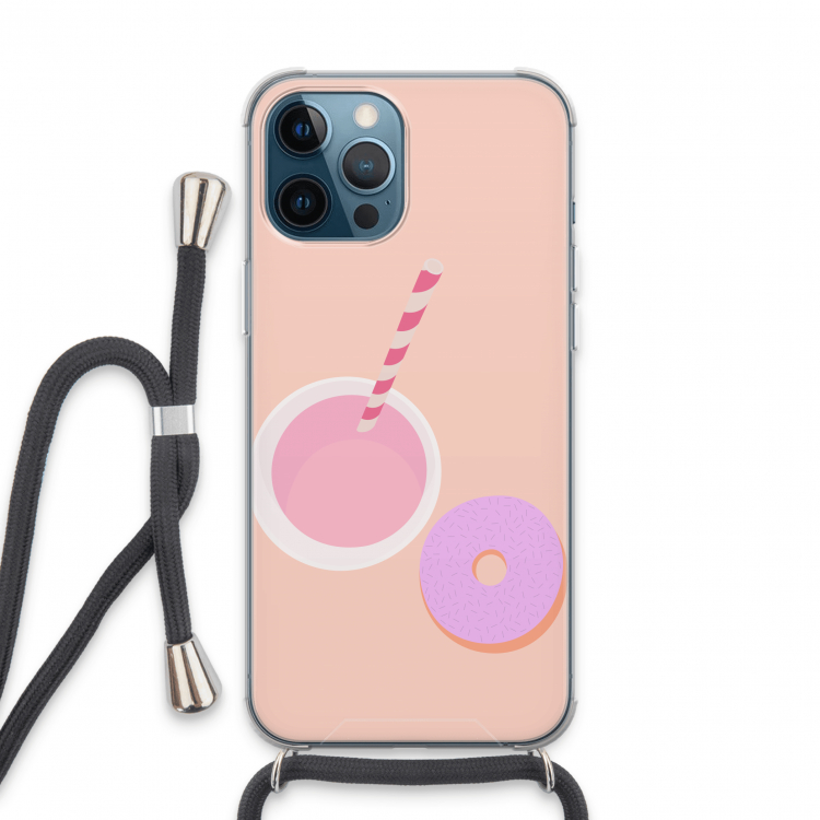 Donut: iPhone 13 Pro Max Transparant Hoesje met koord