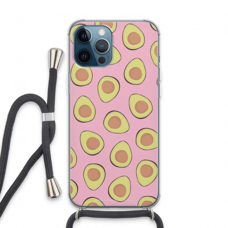 Dancing avocados: iPhone 13 Pro Max Transparant Hoesje met koord