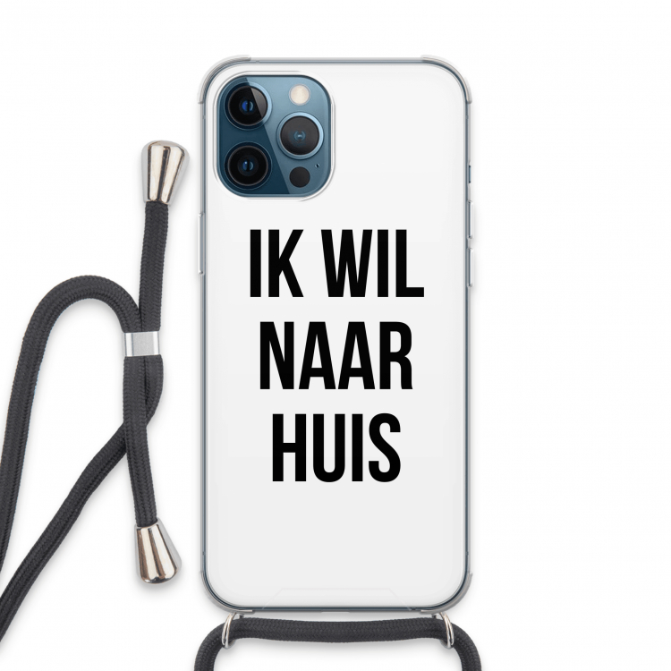 Ik wil naar huis: iPhone 13 Pro Max Transparant Hoesje met koord