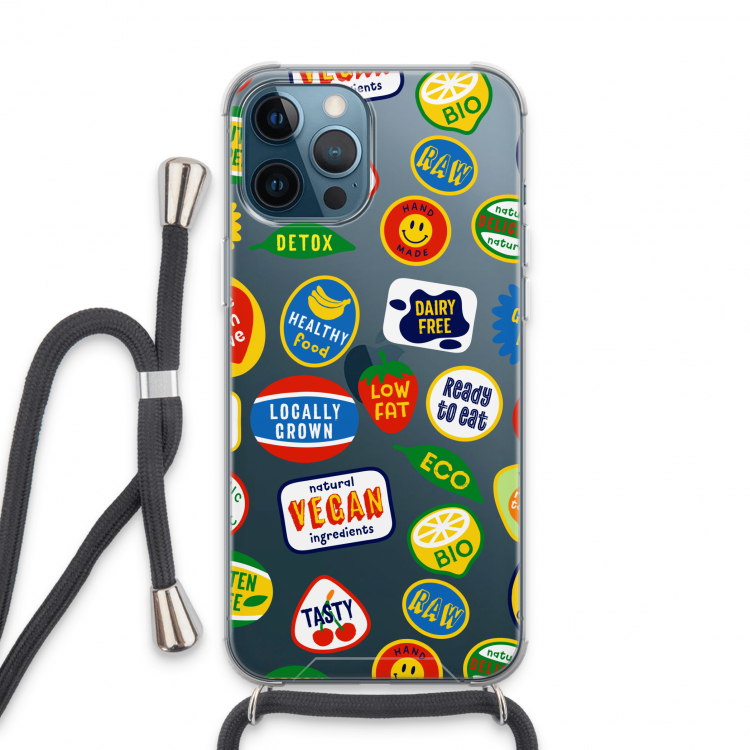 Fruitsticker: iPhone 13 Pro Max Transparant Hoesje met koord