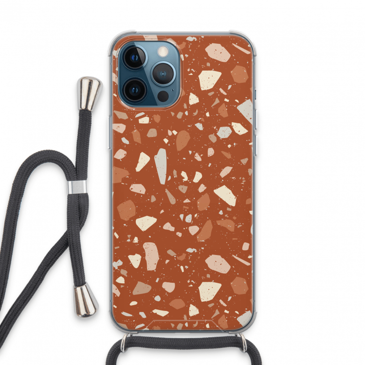 Terrazzo N°22: iPhone 13 Pro Max Transparant Hoesje met koord
