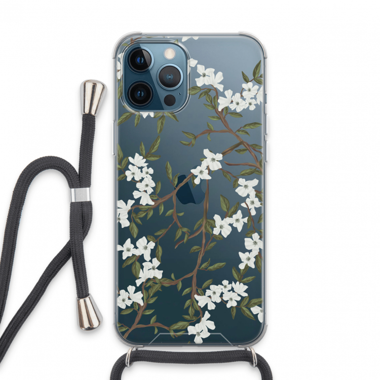 Blossoming spring: iPhone 13 Pro Max Transparant Hoesje met koord
