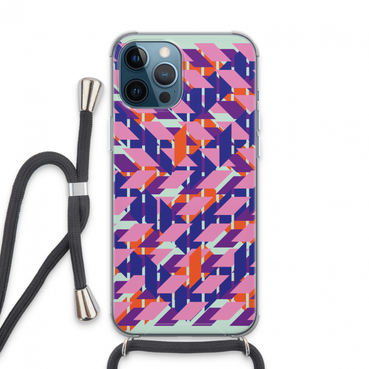 Skew Blush 3: iPhone 13 Pro Max Transparant Hoesje met koord