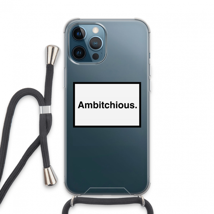 Ambitchious: iPhone 13 Pro Max Transparant Hoesje met koord